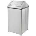 Global Industrial Square Metal Trash Can, Silver, Stainless Steel 641269